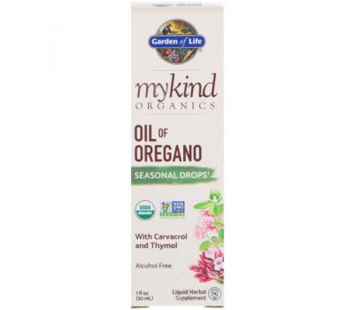 Garden of Life, MyKind Organics, олія орегано, сезонні краплі, 30 мл (1 рідк. унція)