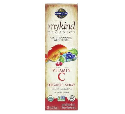 Garden of Life, MyKind Organics, спрей з органічним вітаміном C, зі смаком вишні та мандарина, 58 мл (2 рідк. унції)