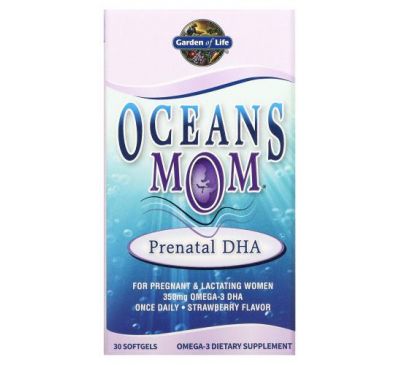 Garden of Life, Oceans Mom, Prenatal DHA, Strawberry, 30 Softgels