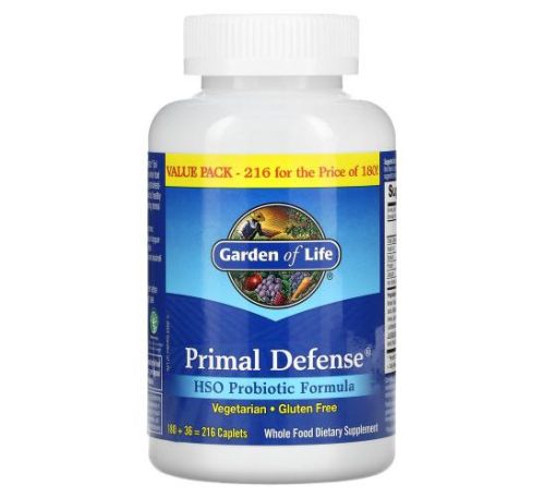 Garden of Life, Primal Defense, HSO Probiotic Formula, 216 Caplets