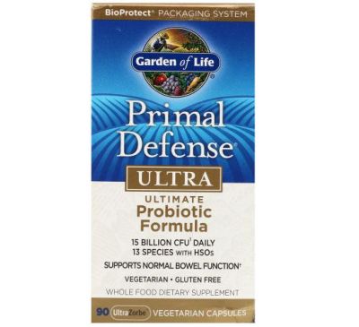 Garden of Life, Primal Defense, Ultra, Ultimate Probiotic Formula, 90 UltraZorbe Vegetarian Capsules