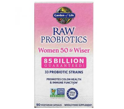 Garden of Life, RAW Probiotics, добавка з пробіотиками, для жінок від 50 років, 85 млрд, 90 вегетаріанських капсул