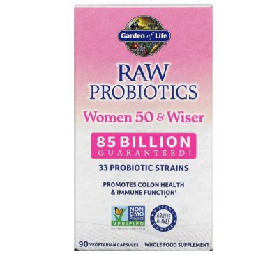 Garden of Life, RAW Probiotics, добавка з пробіотиками, для жінок від 50 років, 85 млрд, 90 вегетаріанських капсул