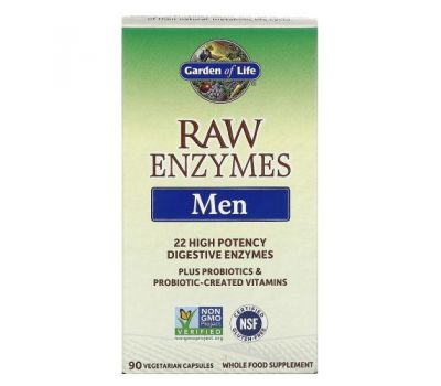 Garden of Life, RAW Enzymes, Men, 90 Vegetarian Capsules