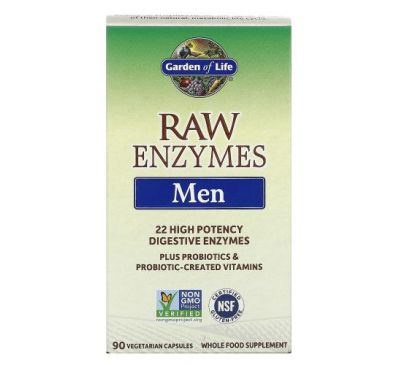 Garden of Life, RAW Enzymes, Men, 90 Vegetarian Capsules