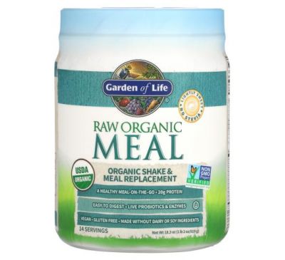 Garden of Life, RAW Organic Meal, Shake & Meal Replacement, 18.3 oz (519 g)