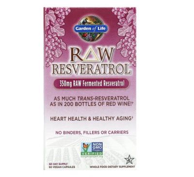 Garden of Life, RAW Resveratrol, 350 mg, 60 Vegan Capsules