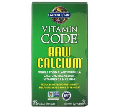Garden of Life, Vitamin Code, RAW Calcium, 60 Vegetarian Capsules