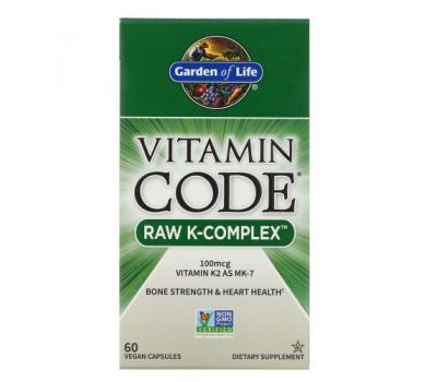 Garden of Life, Vitamin Code, RAW K-Complex, 60 Vegan Capsules