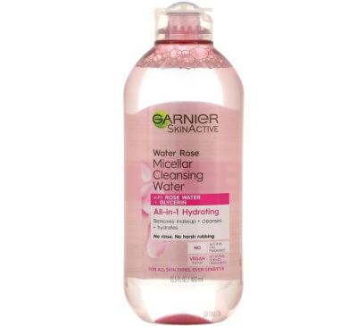 Garnier, SkinActive, Water Rose Micellar Cleansing Water with Rose Water + Glycerin, 13.5 fl oz (400 ml)