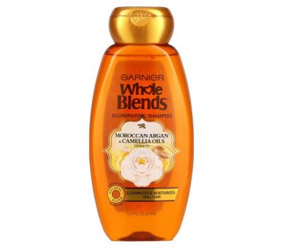 Garnier, Whole Blends, Illuminating Shampoo, Moroccan Argan & Camellia Oils Extracts, 12.5 fl oz (370 ml)