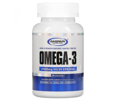 Gaspari Nutrition, Омега-3, 2400 мг, 60 мягких таблеток
