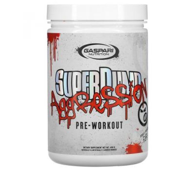 Gaspari Nutrition, SuperPump Aggression Pre-Workout, Fruit Punch Fury, 450 g