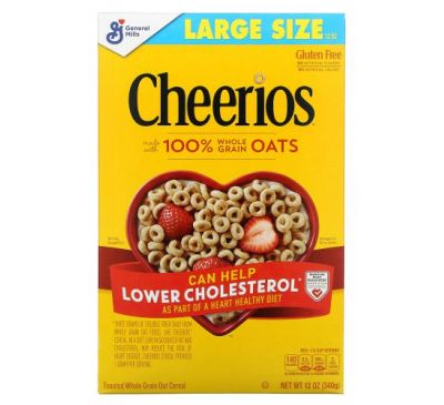 General Mills, Cheerios, Large Size, 12 oz (340 g)