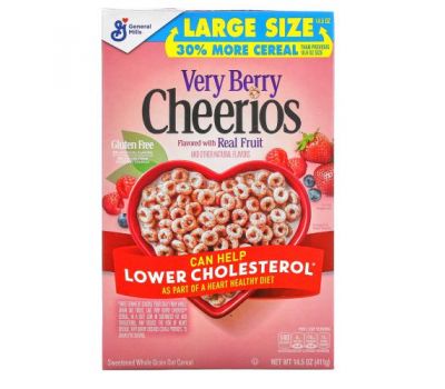 General Mills, Cheerios с ягодами, без глютена, 411 г (14,5 унции)