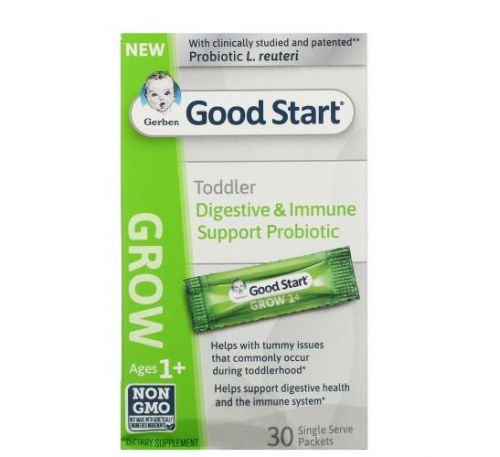 Gerber, Good Start, Grow, Toddler Digestive & Immune Support Probiotic, Ages 1+, 30 Single Serve Packets