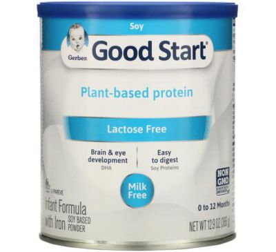 Gerber, Good Start, Soy Based Powder Infant Formula with Iron, Lactose Free, 0 to 12 Months, 12.9 oz (366 g)