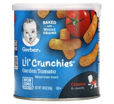 Gerber, Lil' Crunchies, для малюків від 8 місяців, палички зі смаком садових помідорів, 42 г (1,48 унції)