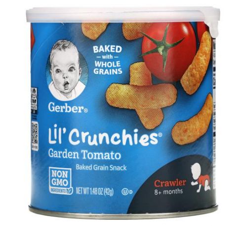 Gerber, Lil' Crunchies, для малюків від 8 місяців, палички зі смаком садових помідорів, 42 г (1,48 унції)