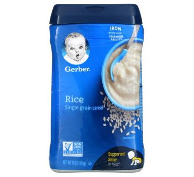 Gerber, Rice Single Grain Cereal, 1st Foods, 16 oz (454 g)