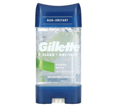 Gillette, Clear + Dri-Tech, Antiperspirant & Deodorant, Power Rush, 3.8 oz (107 g)