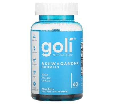 Goli Nutrition, Ашваганда, жевательные мармеладки, ягодное ассорти, 60 жевательных таблеток