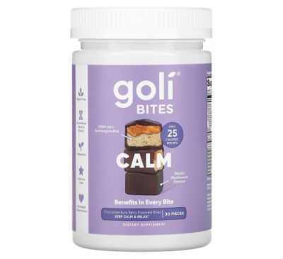 Goli Nutrition, Calm Bites, шоколад с ягодами асаи, 30 шт.