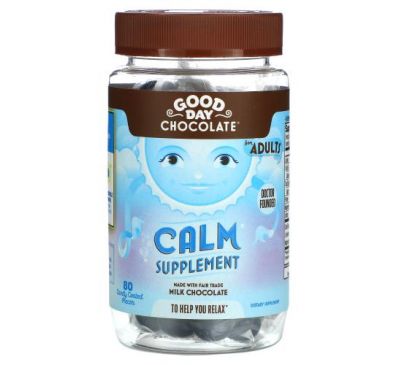 Good Day Chocolate, Calm Supplement, For Adults, 80 Candy Coated Pieces