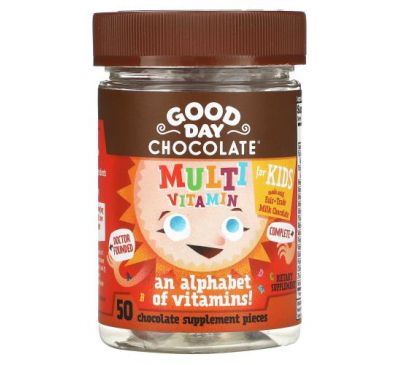 Good Day Chocolate, Multivitamin for Kids, 50 Chocolate Supplement Pieces