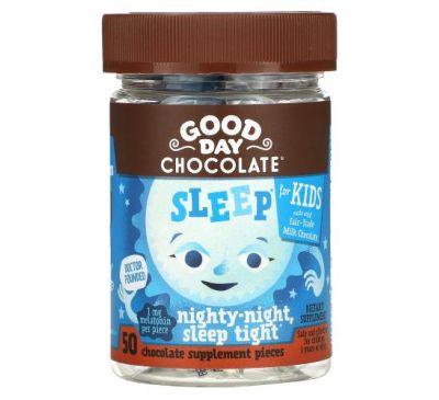 Good Day Chocolate, Sleep For Kids, Nighty Night Sleep Tight, 50 Chocolate Supplement Pieces