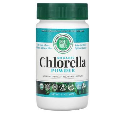 Green Foods, Organic Chlorella Powder, 2.1 oz (60 g)