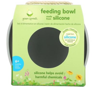 Green Sprouts, Feeding Bowl, 6+ Months, Gray, 1 Bowl