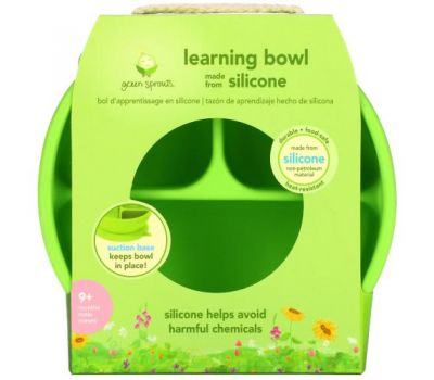 Green Sprouts, Learning Bowl, 9+ Months, Green, 1 Bowl