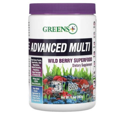 Greens Plus, Advanced Multi, Wild Berry Superfood, 9.4 oz (267 g)