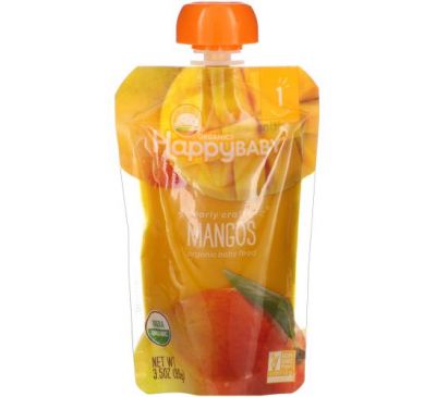Happy Family Organics, Органічне дитяче харчування, етап 1, манго, 99 г (3,5 манго)
