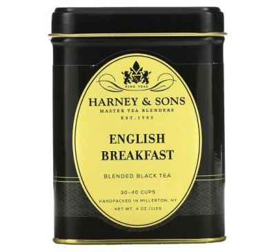 Harney & Sons, Black Tea, English Breakfast Blended, 4 oz (112 g)