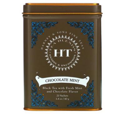Harney & Sons, HT Tea Blend, Chocolate Mint, 20 Tea Sachets, 1.4 oz (40 g)