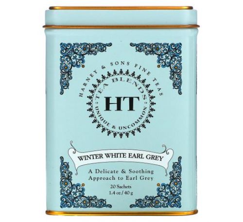 Harney & Sons, HT Tea Blends, Winter White Earl Grey Tea, 20 Sachets, 1.4 oz (40 g)