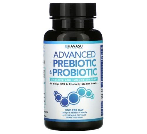 Havasu Nutrition, Advanced Prebiotic & Probiotic, 20 Billion CFU, 60 Vegetable Capsules