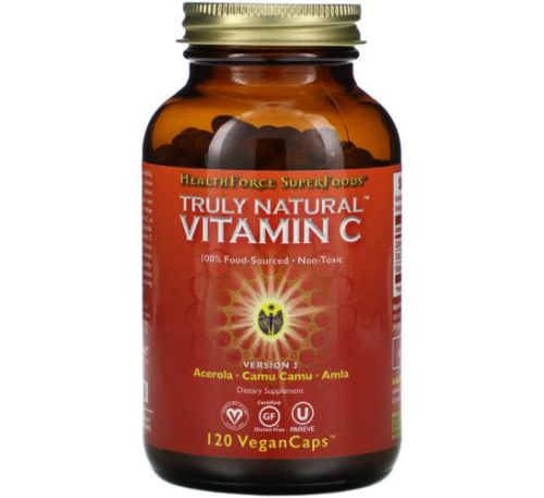HealthForce Superfoods, Truly Natural Vitamin C, 120 Vegan Caps