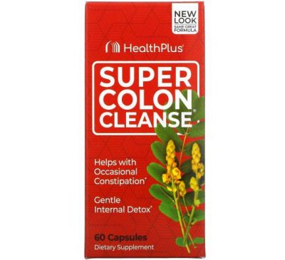 Health Plus, Super Colon Cleanse, для очищення кишечника, 60 капсул