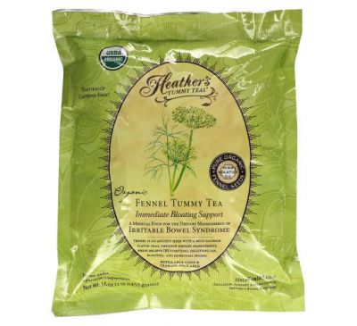 Heather's Tummy Care, Tummy Teas, органический чай с фенхелем, без кофеина, 453 г (16 унций)
