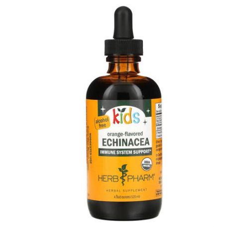 Herb Pharm, Kids Echinacea, Alcohol Free, Orange Flavored, 4 fl oz (120 ml)