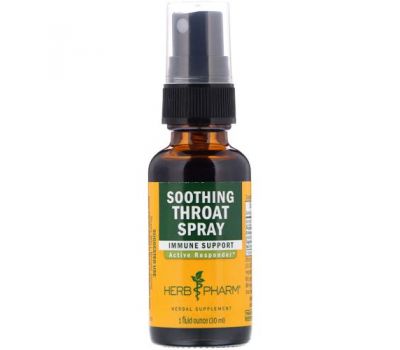 Herb Pharm, Soothing Throat Spray, 1 fl oz (29.6 ml)