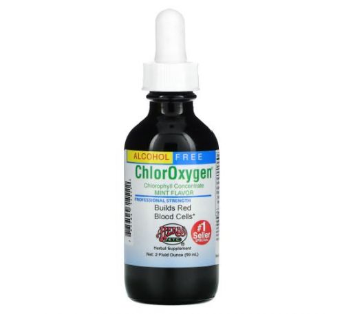 Herbs Etc., ChlorOxygen, Chlorophyll Concentrate, Alcohol Free, Mint Flavor, 2 fl oz (59 ml)
