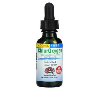 Herbs Etc., ChlorOxygen, концентрат хлорофілу, без сприту, з ароматом м’яти, 1 рідк. унція (29,5 мл)