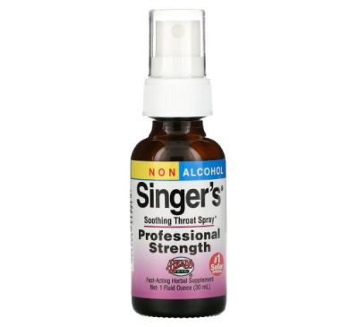 Herbs Etc., Singer's, Soothing Throat Spray, Non Alcohol, 1 fl oz (30 ml)