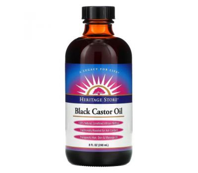Heritage Store, Black Castor Oil, 8 fl oz (240 ml)