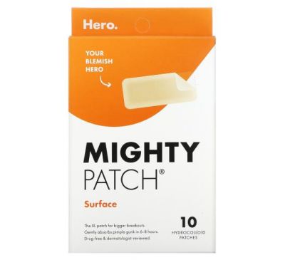 Hero Cosmetics, Mighty Patch, Surface, 10 Strips