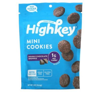 HighKey, Mini Cookies, Double Chocolate Brownie, 2 oz (56.6 g)